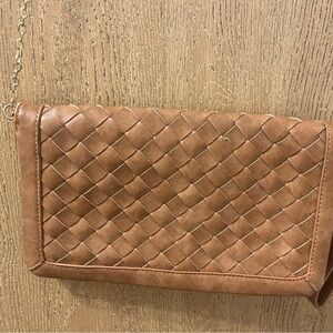 Urban Expressions Brown Woven Clutch